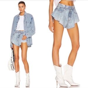 Authentic Alexander Wang Runway Ruffled Shorts in Pebble Bleach Sz 29 NWT